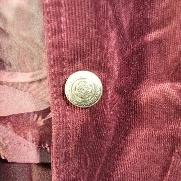 Roz & Ali Burgundy Corduroy Faux Button Jacket Size M - Picture 4 of 4